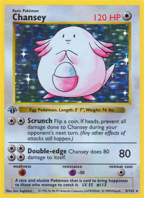 Chansey 3 102 - View Chansey - 3/130 - Holo only; $12.99 and other cards from Base Set 2 Singles. Checkout our buylist on Trollandtoad.com we buy & sell Pokemon Singles cards from A-Z daily. ... Chansey - 3/102 - Holo Rare (Shadowless) Base Set Shadowless Singles. $89.99. Chansey - 31/105 - Uncommon 1st Edition. Neo Destiny 1st Edition Singles. $10.39. …